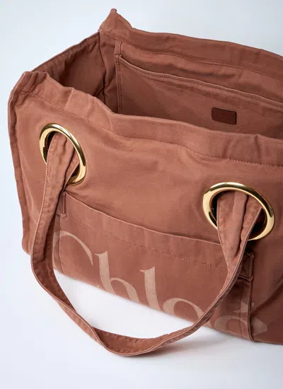 Chloé Medium Plage Tote Bag In Orange