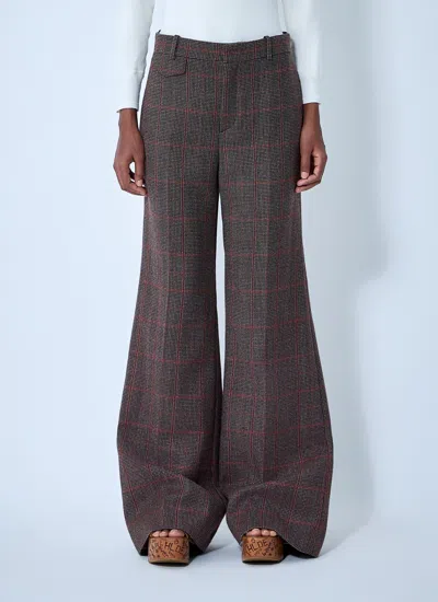 Chloé Women Wool Check Pants