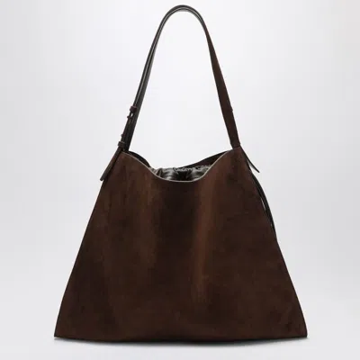 Christian Louboutin Brown Suede Baggy Tote Bag Women In Neutral