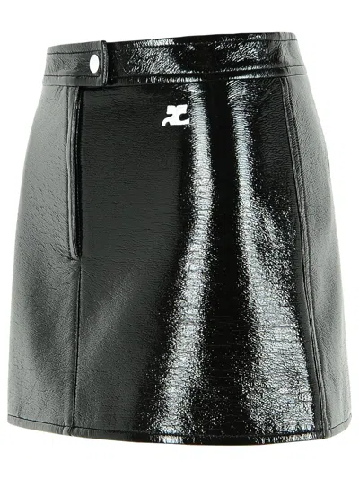 Courrèges 'reedition' Black Cotton Blend Miniskirt