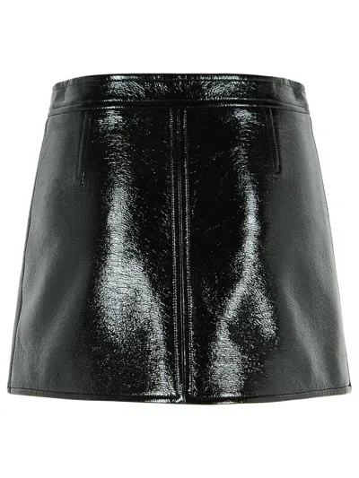 Courrèges 'reedition' Black Cotton Blend Miniskirt