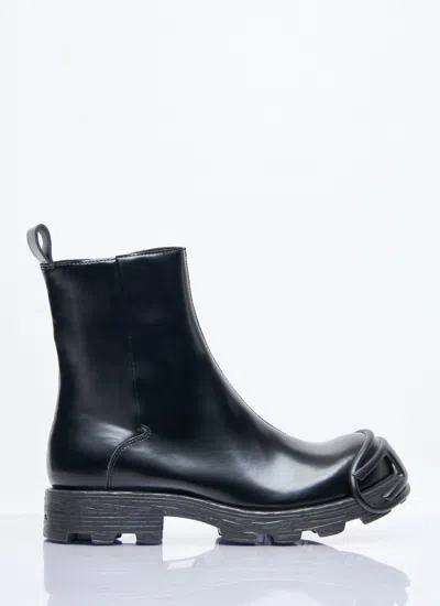 Diesel D-hammer Zip D Denim Ankle Boots In Black