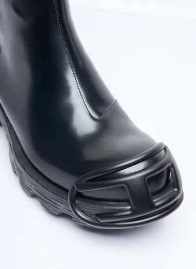 Diesel D-hammer Zip D Denim Ankle Boots In Black