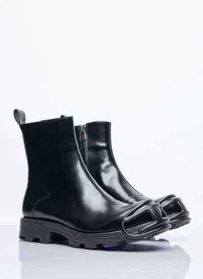Diesel D-hammer Zip D Denim Ankle Boots In Black