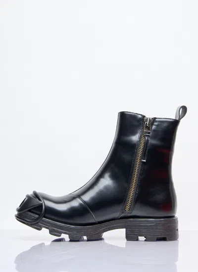 Diesel D-hammer Zip D Denim Ankle Boots In Black