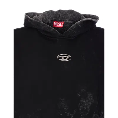 Diesel Hooded Sweatshirt Kangaroo Pockets In Black