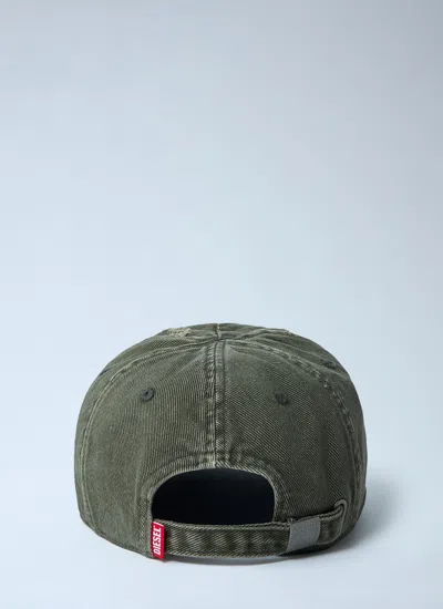 Diesel Logo-detail Frayed-brim Baseball Cap In Green