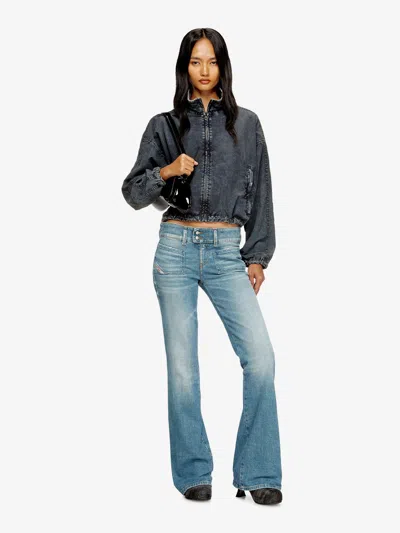 Diesel Whisper Low Waist Slim Leg Flared Jeans In Blue