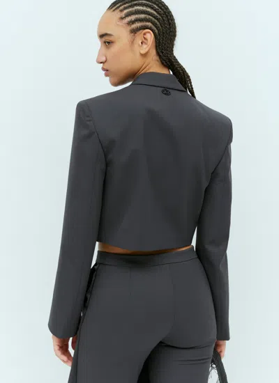 Diesel "g-milla-p1" Cropped Wool Blazer With Sartorial Lapels In Black