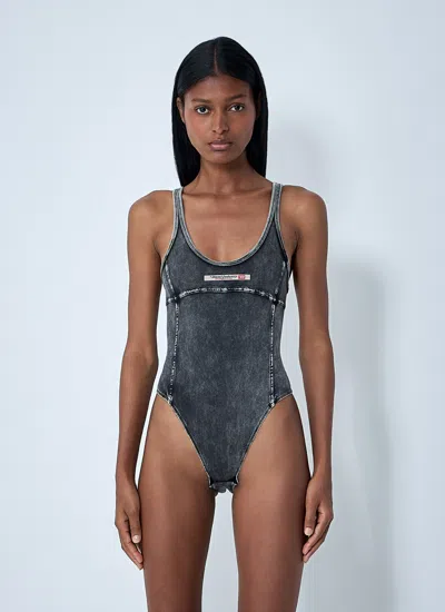 Diesel Women Phoebe-dnm Bodysuit In Gray
