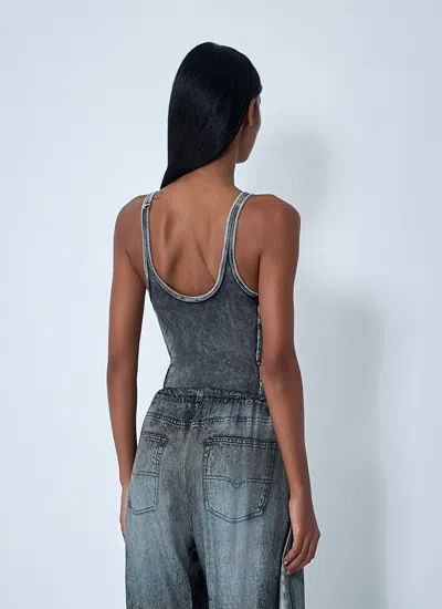Diesel Women Phoebe-dnm Bodysuit In Gray