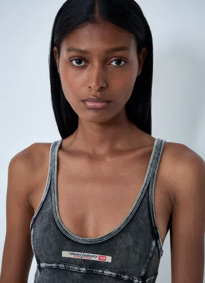Diesel Women Phoebe-dnm Bodysuit In Gray