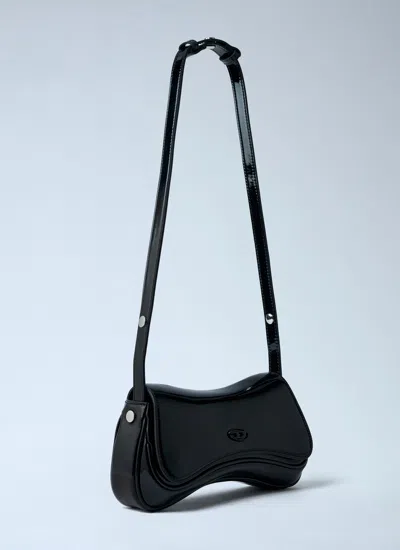 Diesel Women Play Clutch Patent Fabric Shoulder Bag