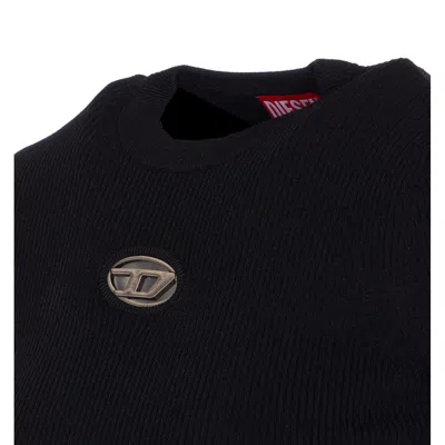 Diesel Women T-uncutie-long-od-q1 Slim T-shirt In Black Organic Jersey In Black