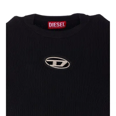 Diesel Women T-uncutie-long-od-q1 Slim T-shirt In Black Organic Jersey In Black