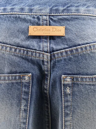 Dior Women Flared Jeans With Destroyed Effect In Blue
