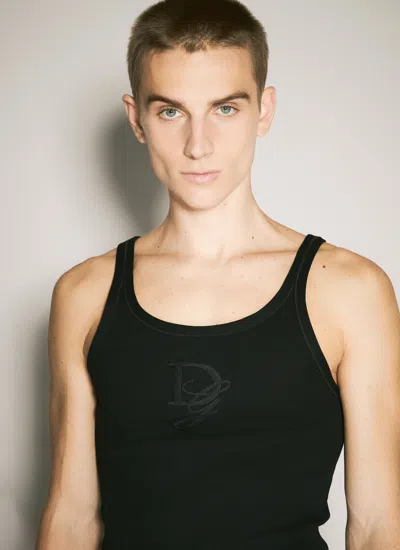 Dolce & Gabbana Men Logo Embroidery Tank Top In Black