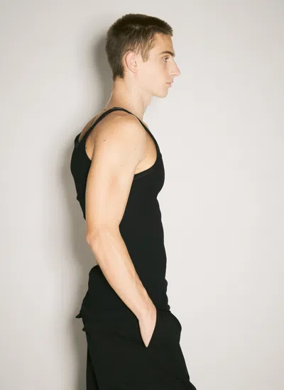 Dolce & Gabbana Men Logo Embroidery Tank Top In Black