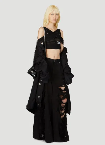Dolce & Gabbana Women Kim Mesh Cross Over Top In Black