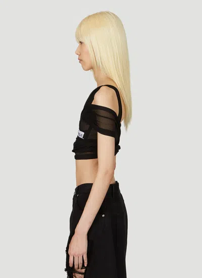 Dolce & Gabbana Women Kim Mesh Cross Over Top In Black