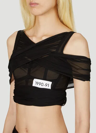 Dolce & Gabbana Women Kim Mesh Cross Over Top In Black