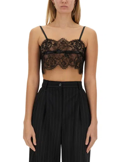 Dolce & Gabbana Women Lace Lingerie Top In Black