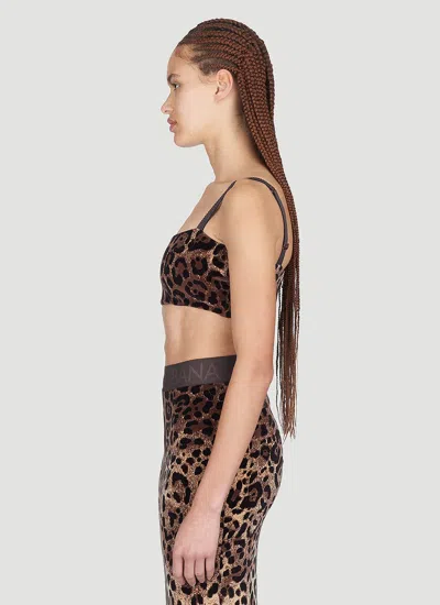 Dolce & Gabbana Cropped Leopard-jacquard Cotton-blend Chenille Top