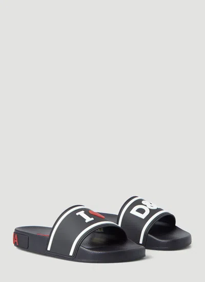 Dolce & Gabbana Women Logo Embossed Slides