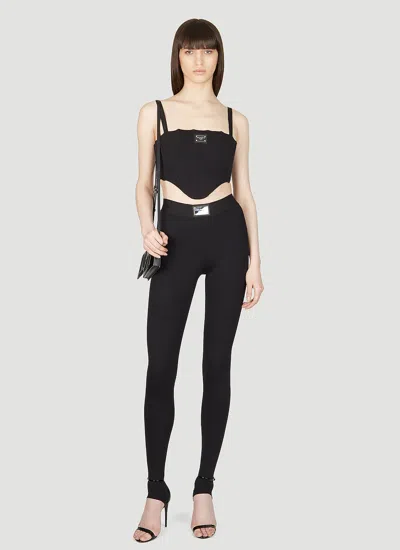 Dolce & Gabbana Square Collar Logo Sling In Black