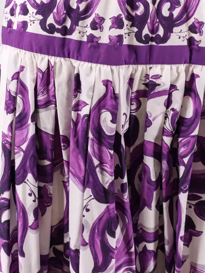 Dolce & Gabbana Women Long Skirt With Maiolica Print