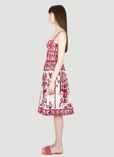 Dolce & Gabbana Women Majolica Print Dress In Gray