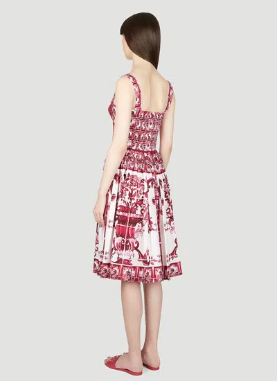 Dolce & Gabbana Women Majolica Print Dress In Gray