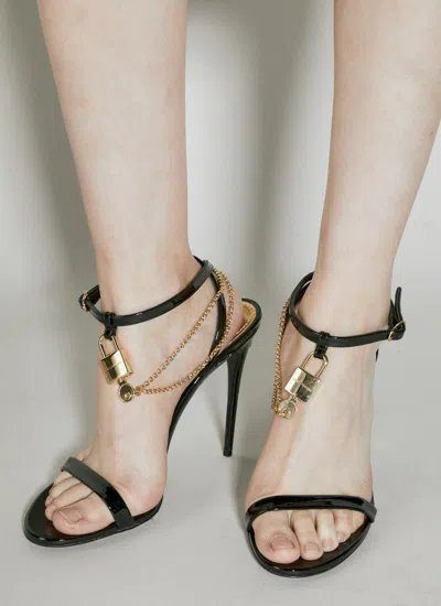 Dolce & Gabbana Women Patent Leather Heeled Sandals In Black