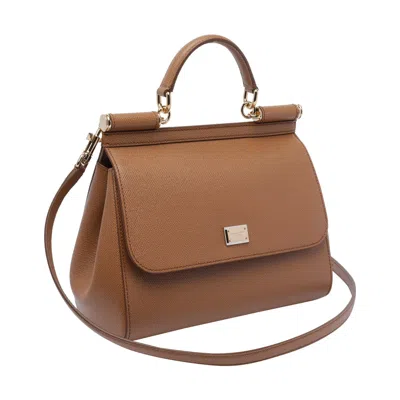 Dolce & Gabbana Dolce&gabbana Women Big Sicily Handbag In Brown