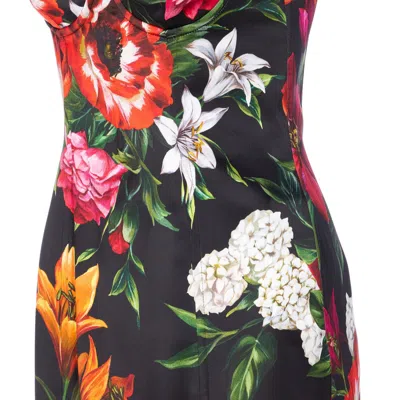 Dolce & Gabbana Anemone Floral Satin Bustier Dress In Multi