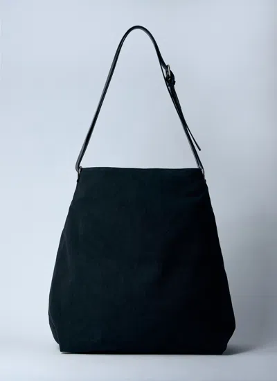 Dries Van Noten Men Canvas Shoulder Bag In Black