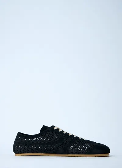 Dries Van Noten Men Mesh Low-top Sneakers In Black