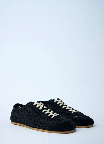 Dries Van Noten Men Mesh Low-top Sneakers In Black