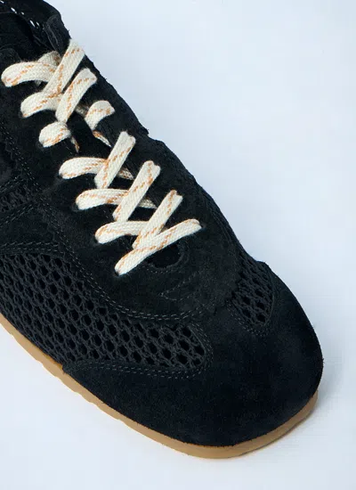 Dries Van Noten Men Mesh Low-top Sneakers In Black