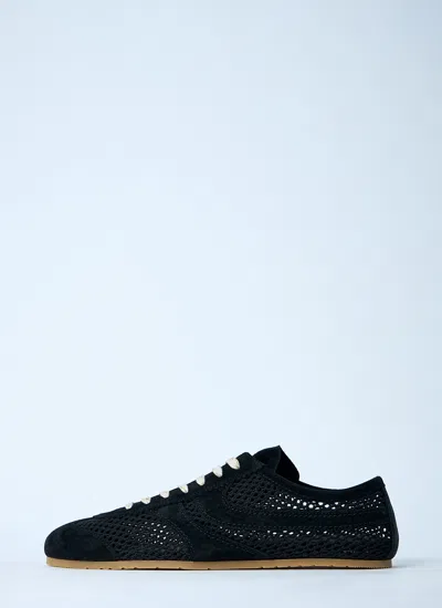 Dries Van Noten Men Mesh Low-top Sneakers In Black