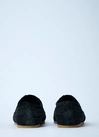 Dries Van Noten Men Mesh Low-top Sneakers In Black