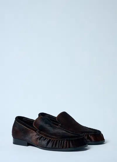 Dries Van Noten Women Calf Hair Loafers In Brown