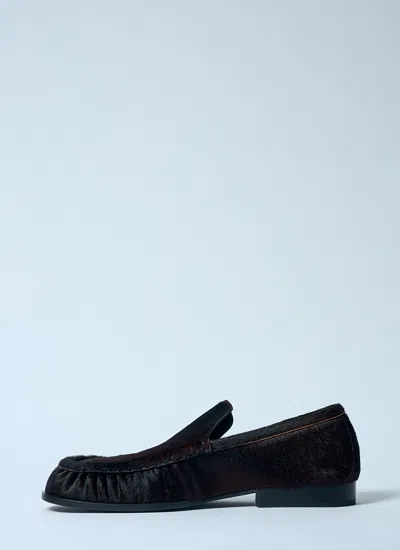 Dries Van Noten Women Calf Hair Loafers In Brown