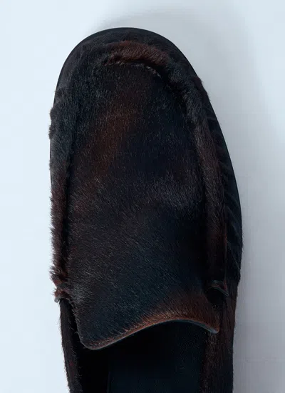 Dries Van Noten Women Calf Hair Loafers In Brown