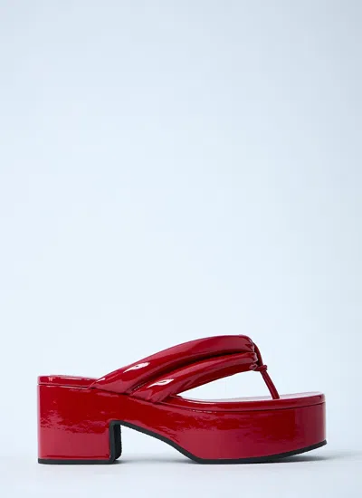 Dries Van Noten 60 Patent Leather Thong Sandals In Red