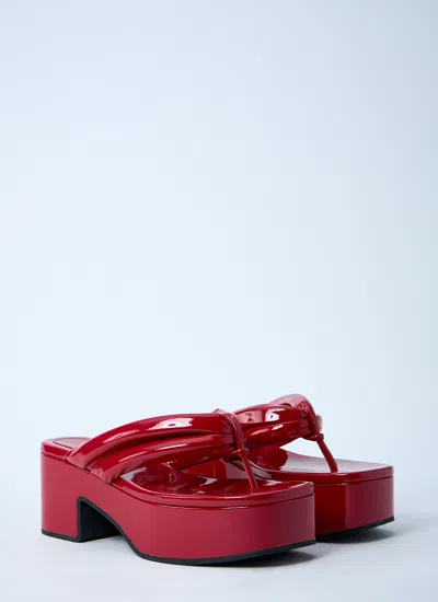 Dries Van Noten 60 Patent Leather Thong Sandals In Red