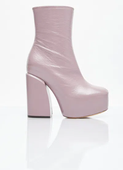 Dries Van Noten Women Platform Heel Leather Boots In Multi