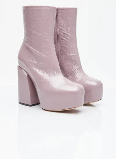 Dries Van Noten Women Platform Heel Leather Boots In Multi