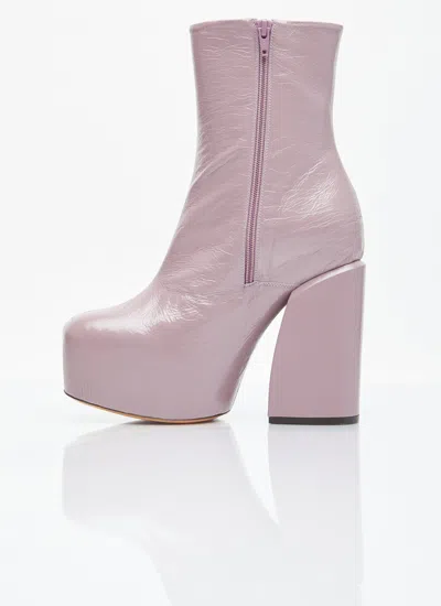 Dries Van Noten Women Platform Heel Leather Boots In Multi