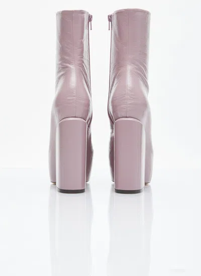 Dries Van Noten Women Platform Heel Leather Boots In Multi